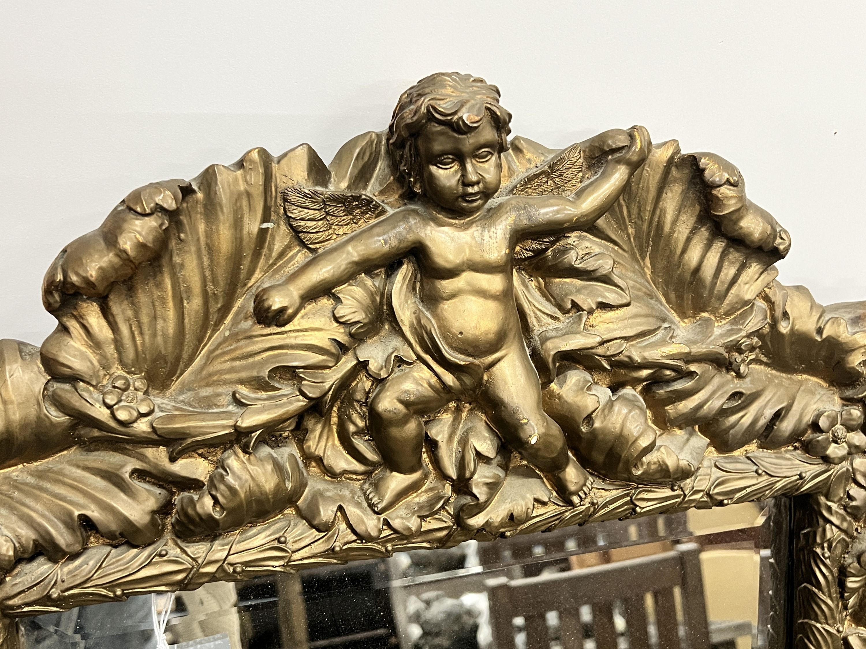 A Victorian style rectangular composition wall mirror, width 70cm, height 90cm